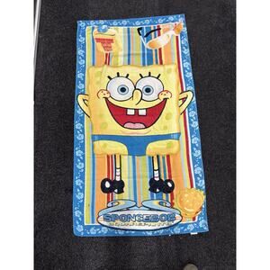 Vintage 2005 Nickelodeon Spongebob Squarepants Beach Towel 30x60 Polyester